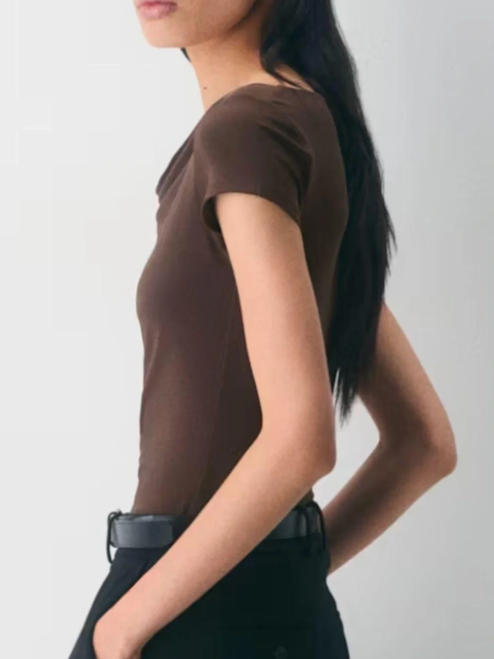 Aritzia Smooth Matter Anne Top Draped Cowl Neck NEW